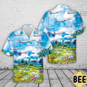 American Eagle Republic Airways Embraer 170-200lr Trending Hawaiian Shirt-1
