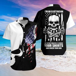 American Electrician Skull Hawaiian Shirt For Men Women Adult