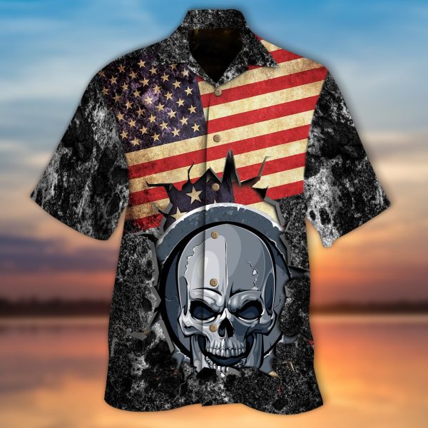 American Skull Flag Hawaiian Shirt – Mc035-1