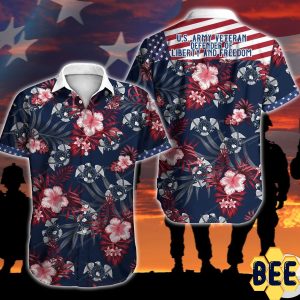 American Us Army Veteran Defender Of Liberty And Freedom Button Trending Hawaiian Shirt-1