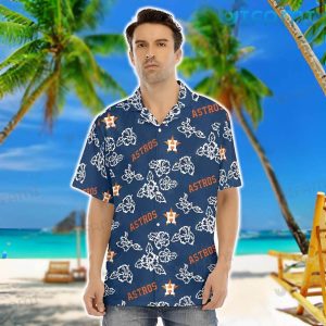 Astros Hawaiian Shirt White Hibiscus Flower Houston Astros Gift