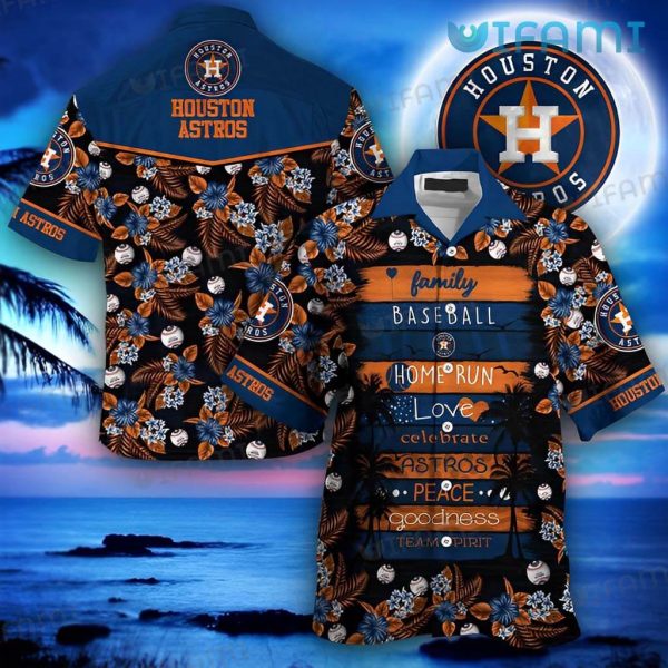 Astros Tropical Shirt Baseball Home Run Love Peace Houston Astros Gift