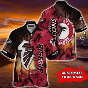 Atlanta Falcons Hawaiian Shirt tropical island personalized