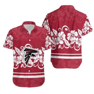 Atlanta Falcons Hibiscus Flowers Hawaiian Shirt For Fans-1