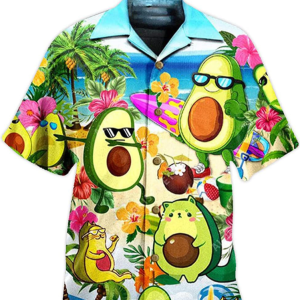 Avocado Mens Hawaiian Summer Fruit Shirt