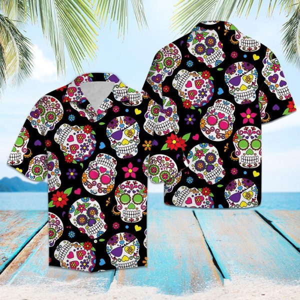 Awesome Sugar Skull Hawaiian Shirt For Men Hawaiian Shirt