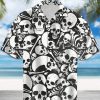 B W Skull Bone Unisex Hawaiian Shirts