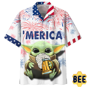 Baby Yoda American Independence Day Trending Hawaiian Shirt-1