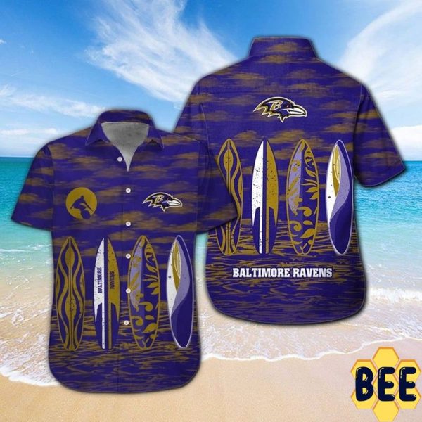 Baltimore Ravens Nfl Art Design Trending Hawaiian Shirt-1