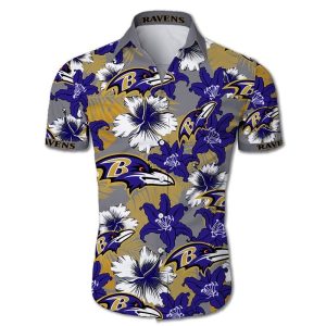 Baltimore Ravens Nfl Floral Hawaiian Shirt For Fans-1