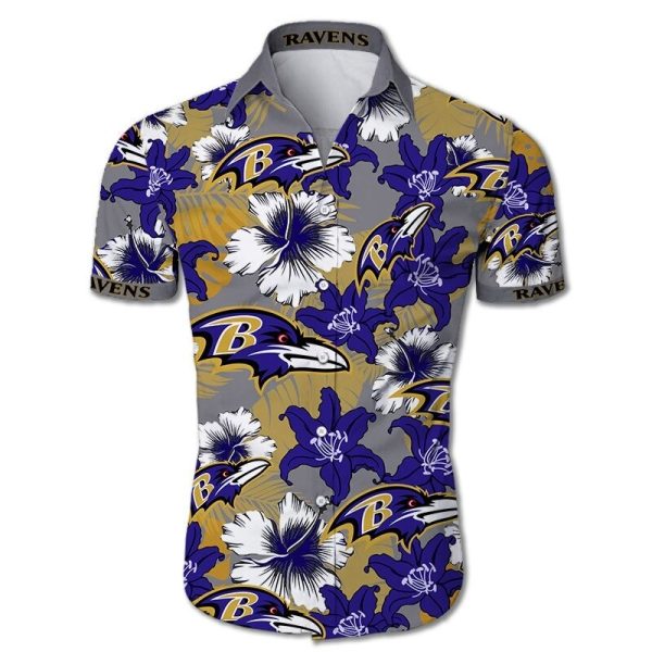 Baltimore Ravens Nfl Floral Hawaiian Shirt For Fans-1