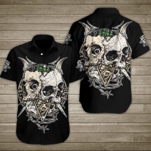 Barbed Wire And Skull Hawaiian Shirt Summer