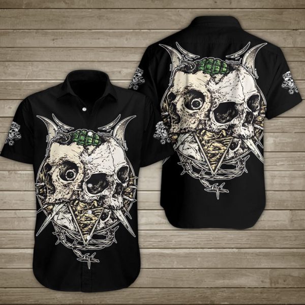 Barbed Wire And Skull Hawaiian Shirt Summer