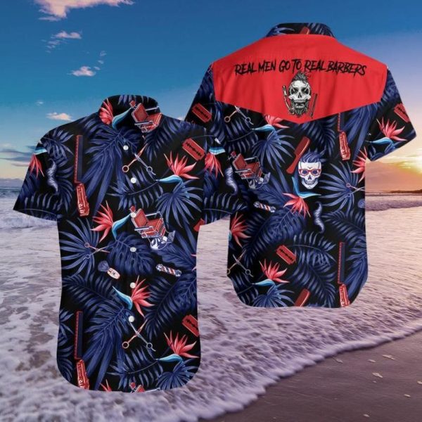 Barber Skull Hawaiian Shirt Hawaiian Shirt For Men Hawaiian Shirt