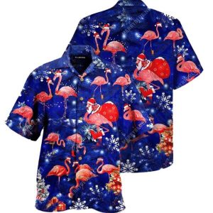 Be A Flamingo At Pinky Christmas Hawaii Shirt