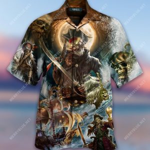 Be Scared As Full Moon Rises I Am Skull Pirate Aloha Hawaiian Shirt