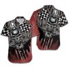 Beach Shirt Auto Racing Skull Vintage Women Hawaiian Shirt