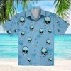 Beach Shirt Blue Skull Coconut Tree Hawaiian Shirt