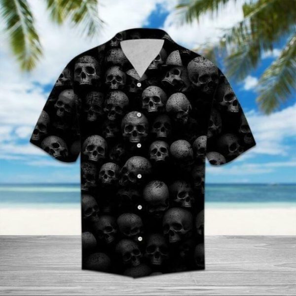 Beach Shirt Cover Your Body With Amazing Hawaiian Skull Black Shirt