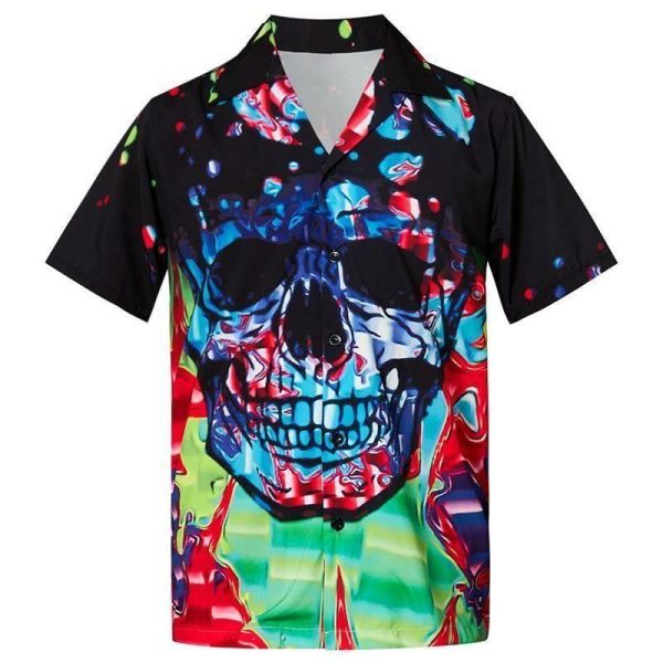 Beach Shirt Cover Your Body With Amazing Mens Hawaiian Shirts Skull