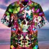 Beach Shirt Find Hawaiian Aloha Shirts Colorful Skull Blooming Butterfly