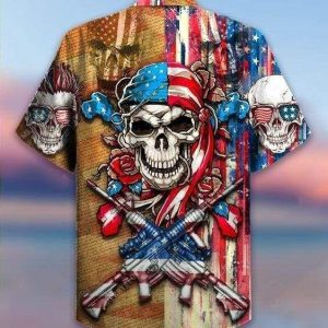 Beach Shirt Find Hawaiian Aloha Shirts Patriotic Flower Skull