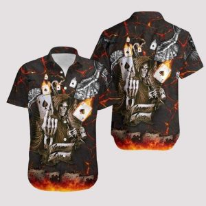 Beach Shirt Find Hawaiian Aloha Shirts Skull Game Of Cards