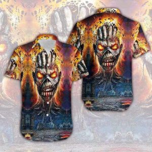 Beach Shirt Get Here Fire Skull Rock Style Custom Name Hawaiian Shirt
