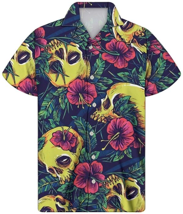 Beach Shirt Get Here Hawaiian Vintage Tropical Skull Shirts