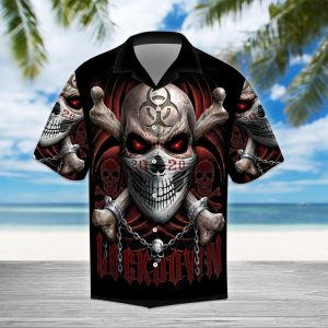 Beach Shirt Get Here Skull Lockdown Hawaiian Shirt-1