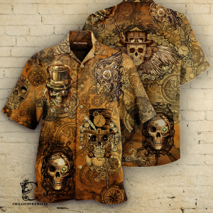 Beach Shirt Get Here Skull Steampunk Hawaiian Shirt