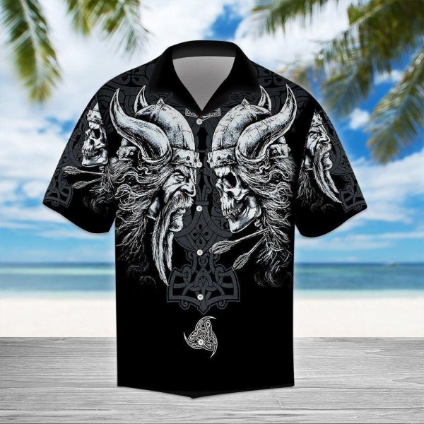 Beach Shirt Get Here Viking Viking Skull Hawaiian Shirt