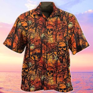 Beach Shirt Get Now Skull In Forest All Over Hawaiian Shirt