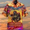 Beach Shirt Hawaiian Aloha Shirts God Bless Firefighters Skull