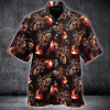 Beach Shirt Hell Skull Ride Motocycles Hawaiian Aloha Shirt