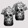 Beach Shirt High Quality Skull Crow Black White Hawaiian Aloha Shirt