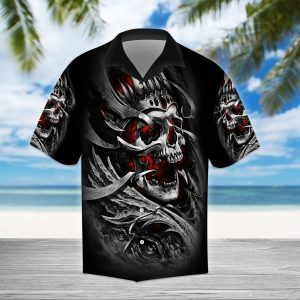 Beach Shirt High Quality Skull King Skull 3d All Over Hawaiian Shirt