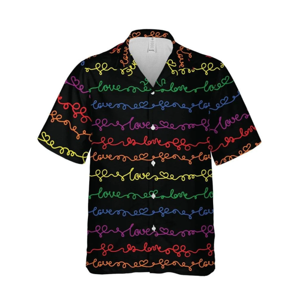 Beach Shirt Lgbt Gay Pride Love Pattern Unisex Hawaii Shirt