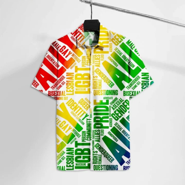 Beach Shirt Lgbt Hawaiian Shirt Lgbt Pride Straight Ally Rainbow Colors Hawaii Tshirt