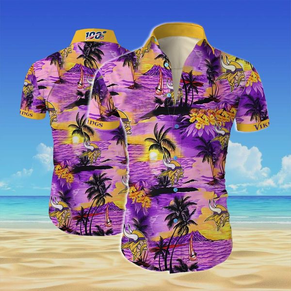 Beach Shirt Minnesota vikings team all over printed hawaiian shirt