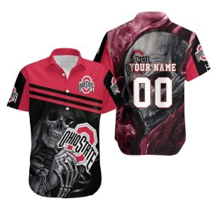 Beach Shirt Ohio State Buckeyes Maiden Skull Fan 3d Personalized Hawaiian Shirt