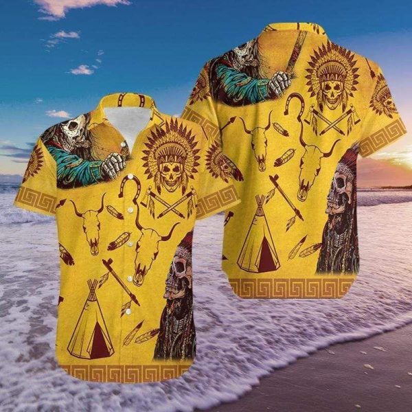 Beach Shirt Order Hawaiian Aloha Shirts Cowboy Skull
