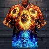 Beach Shirt Order Hawaiian Aloha Shirts Ice And Fire Skull