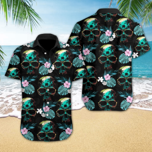 Beach Shirt Order Hawaiian Aloha Shirts Skull Beach V-1