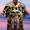 Beach Shirt Order Hawaiian Aloha Shirts Stay Wild Motorbike Skull