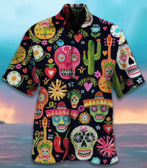 Beach Shirt Order Painting Color Skull Native Hawaiian Unisex Aloha Shirt