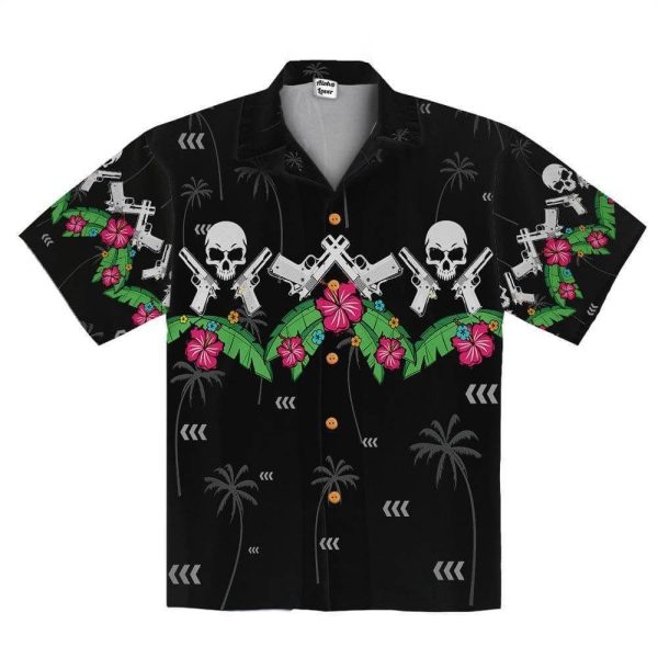 Beach Shirt Order Skull Gun Hawaiian Aloha Shirts