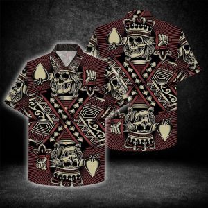 Beach Shirt Order Skull King Of Hear 3d All Over Hawaiian Shirt-1