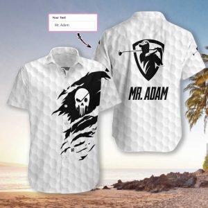 Beach Shirt Personalized The Golf Skull Hawaiian Shirts V-1