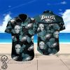 Beach Shirt Philadelphia Eagles Sugar Skull Floral Hawaiian Shirt-1